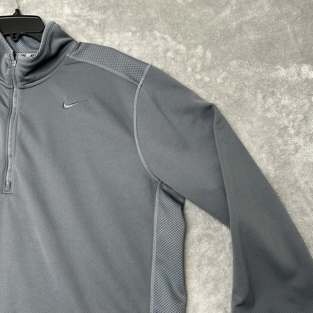 Nike Pullover Men's XL Gray Dri-FIT 1/4 Zip Mock Neck Athletic Performance